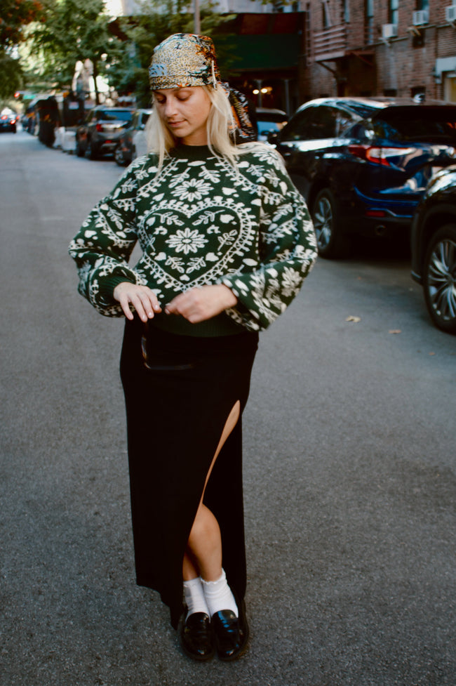 Jacquard Heart Sweater