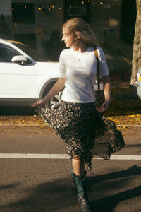 Floral Handkerchief Hem Skirt
