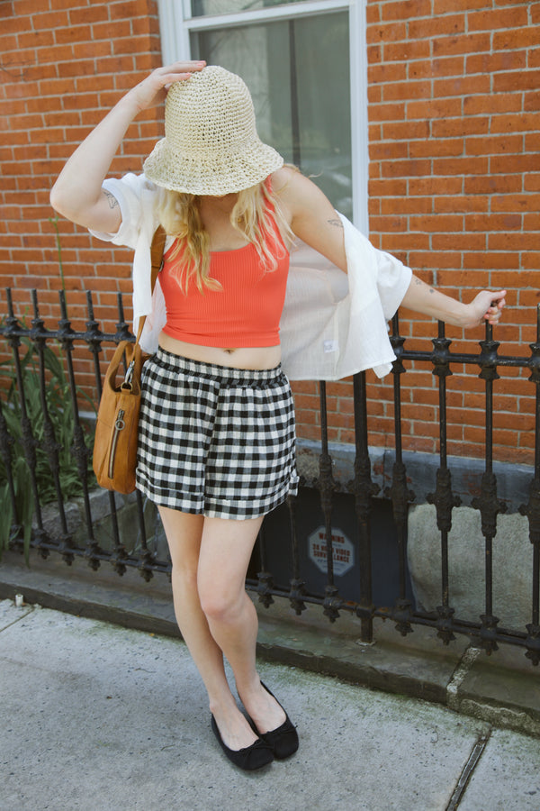 Final Sale - Pull On Gingham Shorts