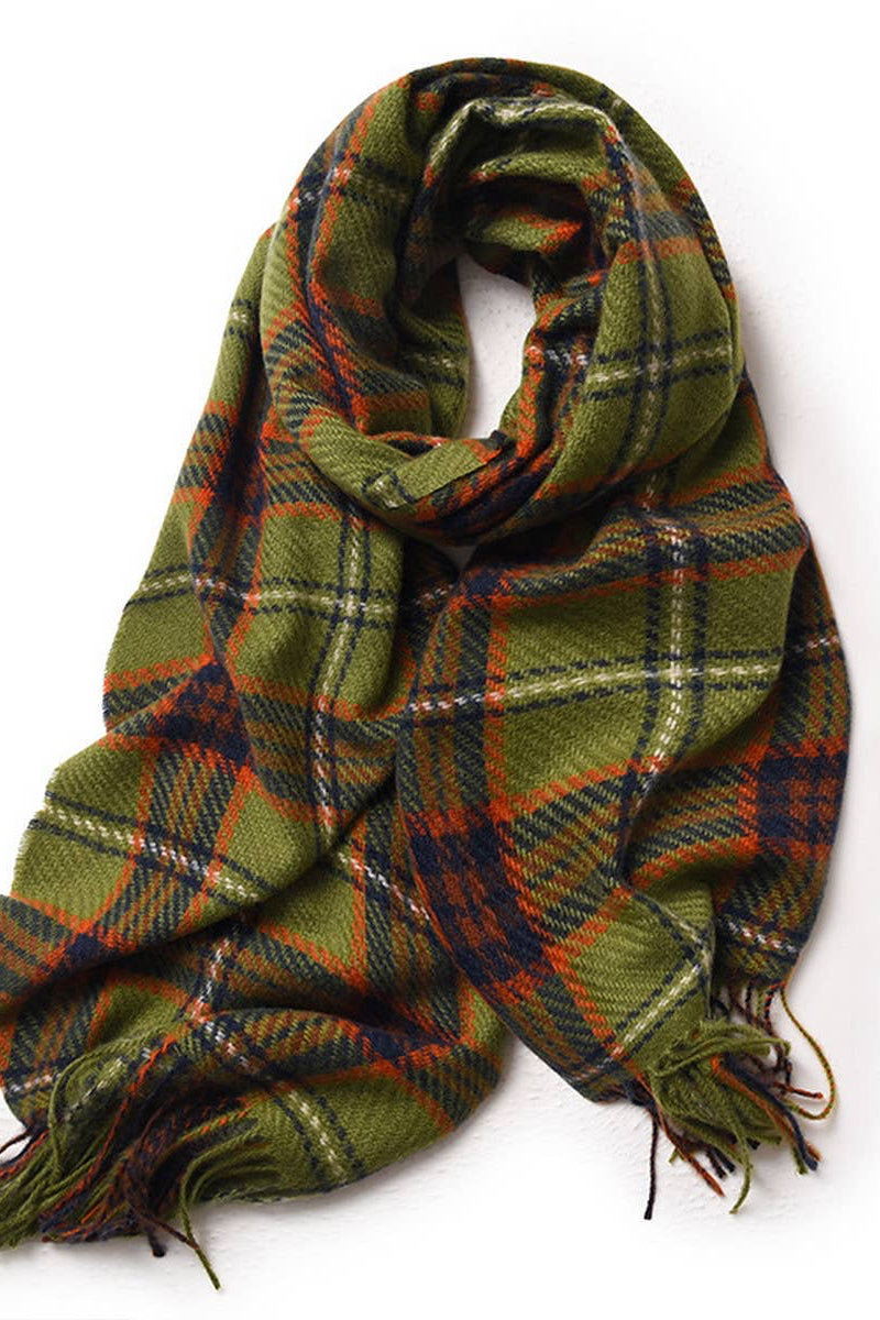 Medium Weight Vintage Plaid Scarf