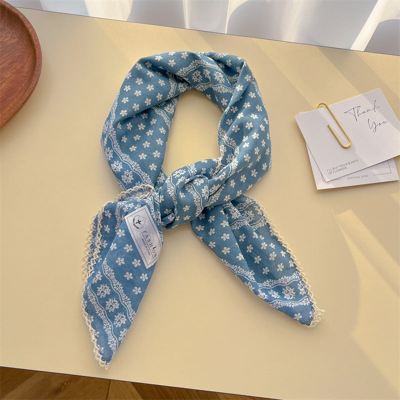 Picot Trim Bandana Scarf