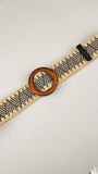 Whipstitch Raffia Belt with Wooden Buckle