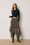 Floral Handkerchief Hem Skirt