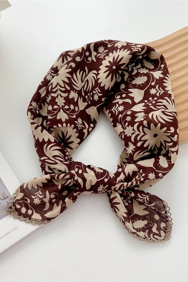 Picot Trim Bandana Scarf
