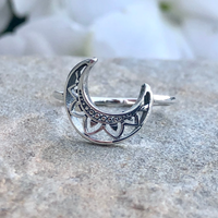 Sterling Silver Crescent Moon Ring