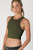 Ribbed High Neck Crop Top Brami