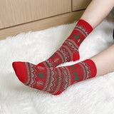 Deer Thick Stripe Crew Socks