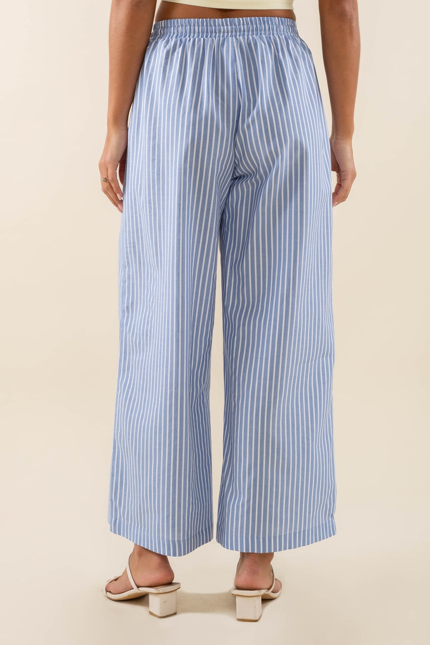 Striped Cotton Easy Pant