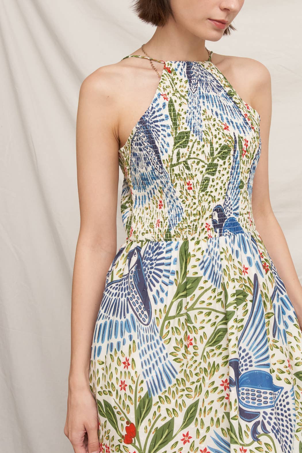 Tropic Bird Halter Maxi Dress