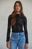Long Sleeve Mesh Lace Top