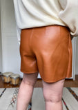 Faux Leather Wrap Skort
