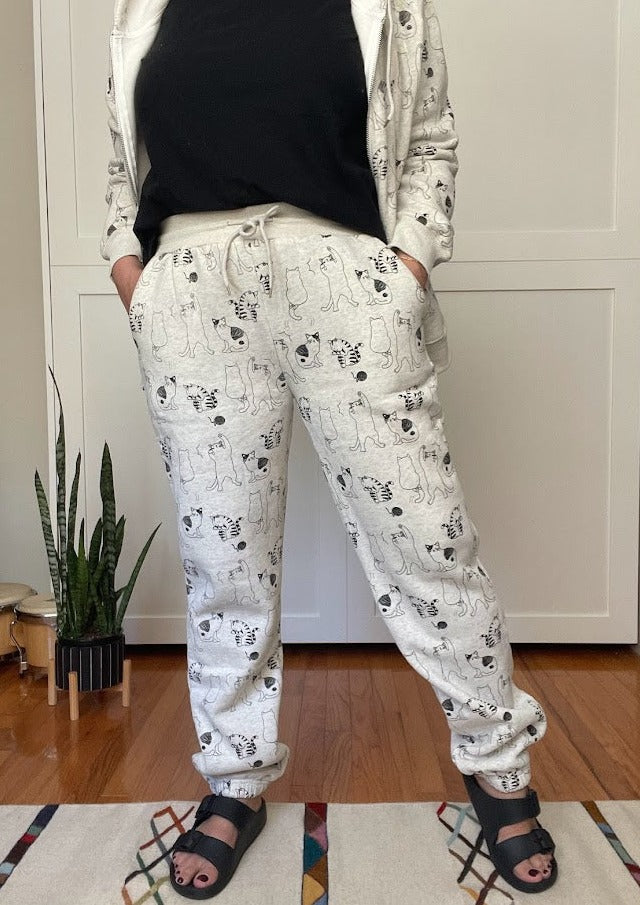 Cat Print Jogger Sweatpants