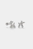 Balloon Dog Ball End Stud Earrings in Sterling Silver