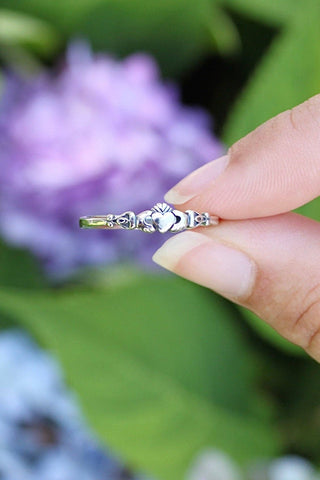 Half Lotus Mandala Ring in Sterling Silver