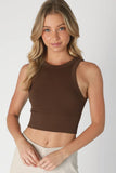 Ribbed High Neck Crop Top Brami