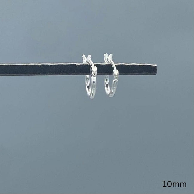 Sterling Silver French Lock Tube Hoops