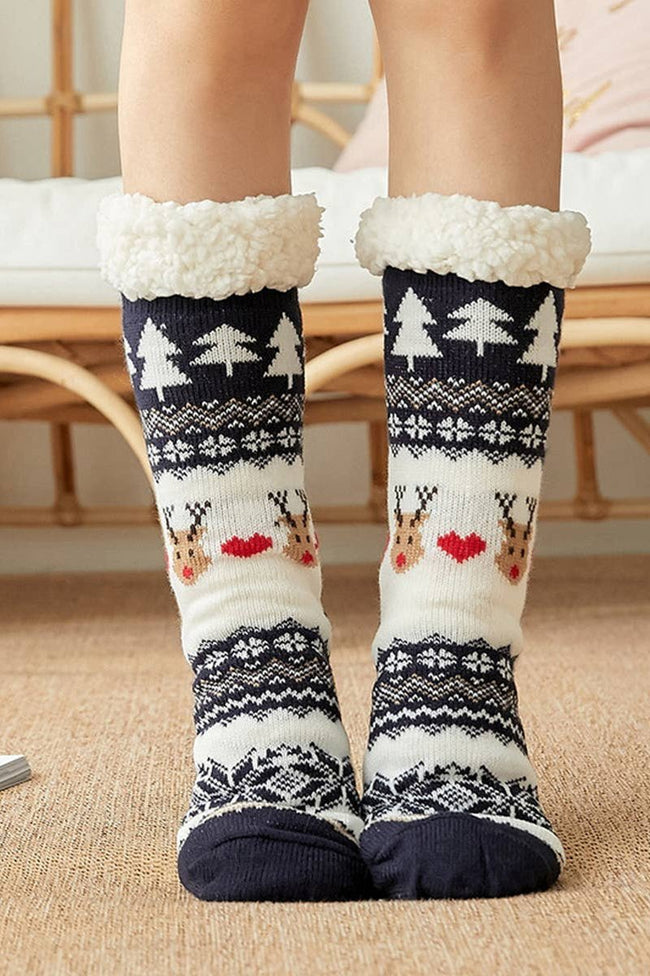 Intarsia Slipper Socks