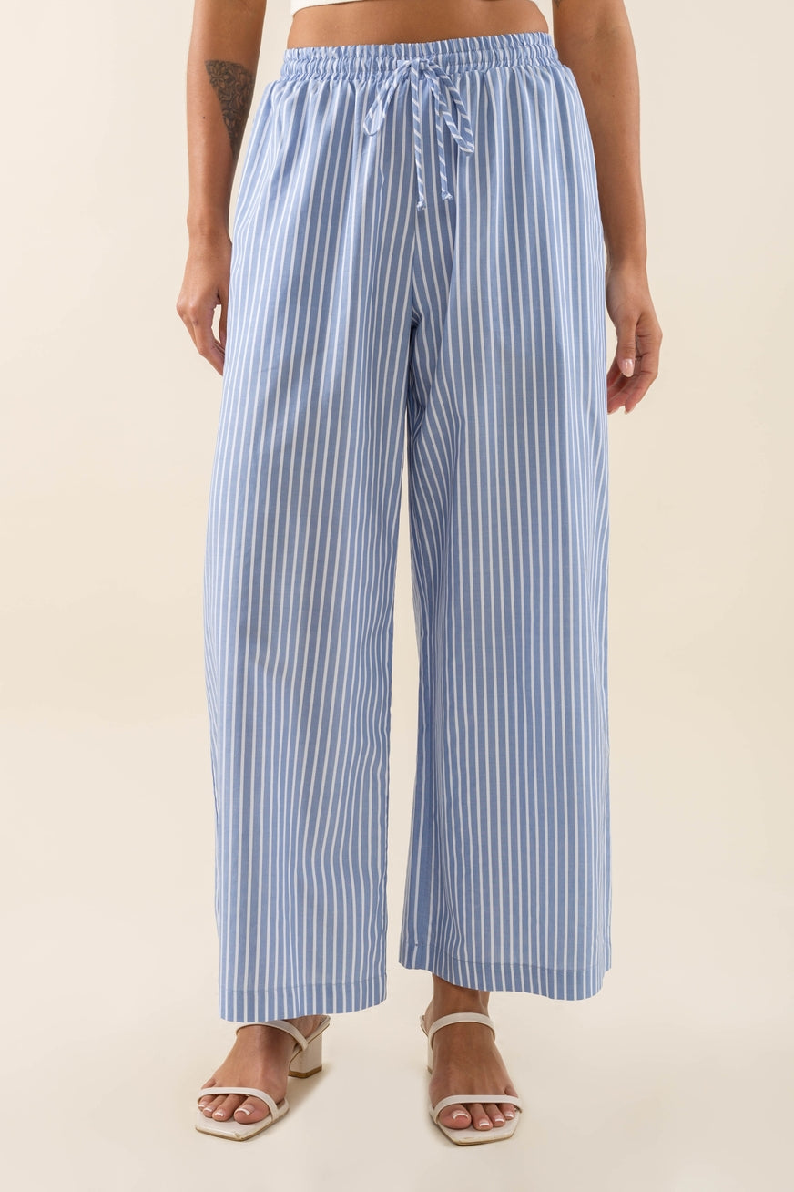 Striped Cotton Easy Pant