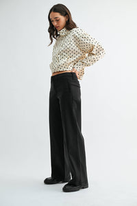 Stretch Twill Slim Wide Leg Pant