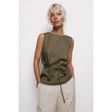 Sleeveless Cinched Tunic Top