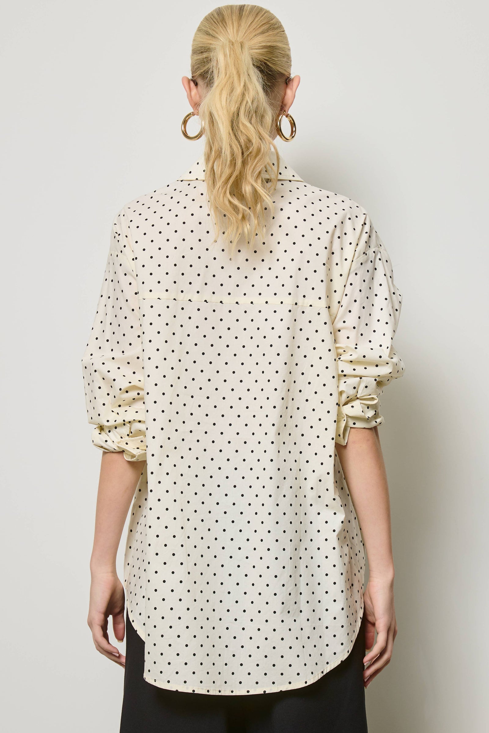 Polka Dot Relaxed Button Down Shirt
