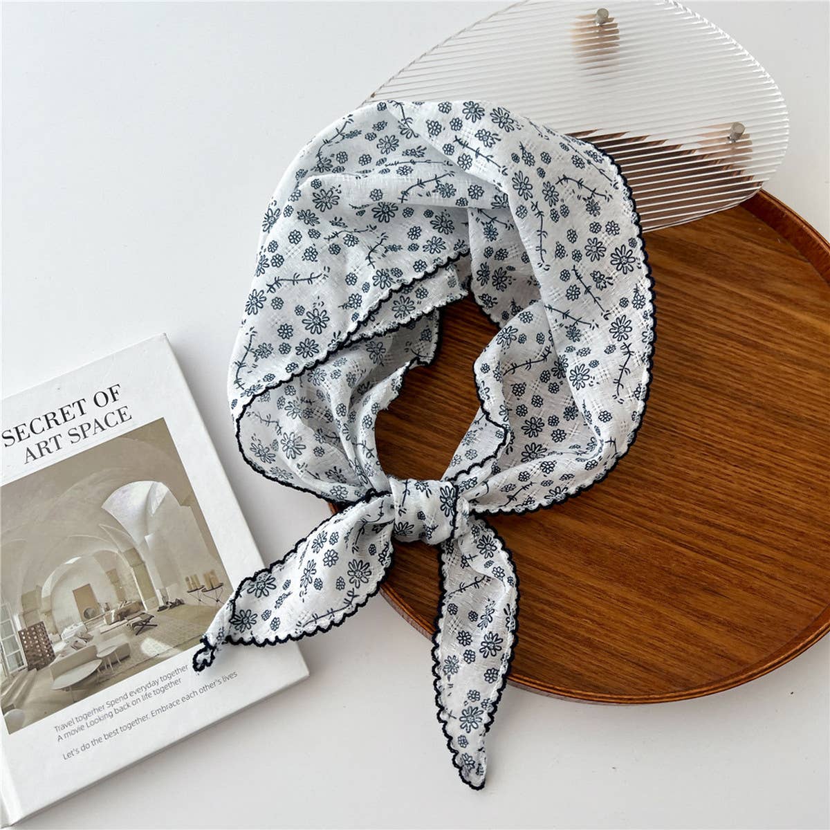 Lace Trim Triangle Scarf