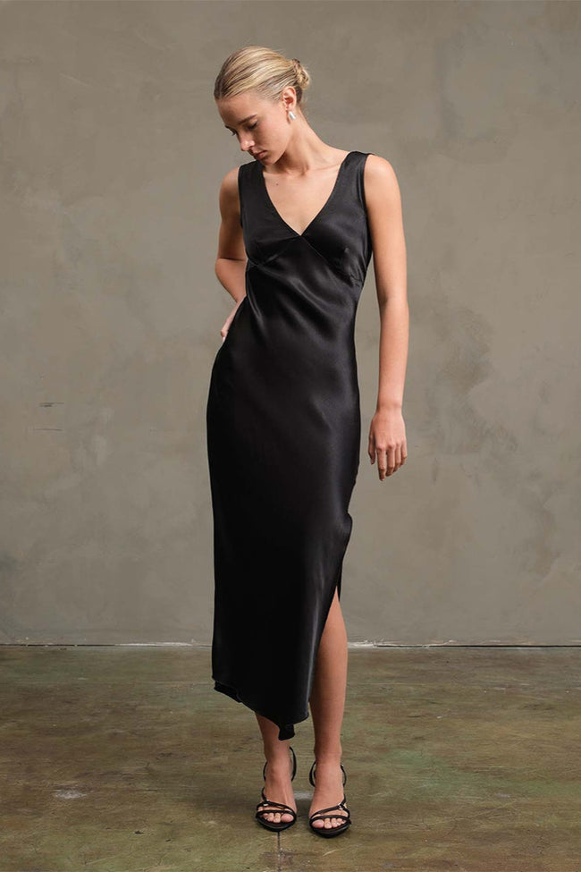 Black Satin Dress