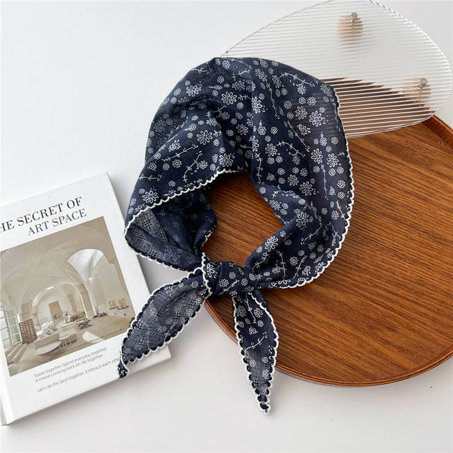 Lace Trim Triangle Scarf