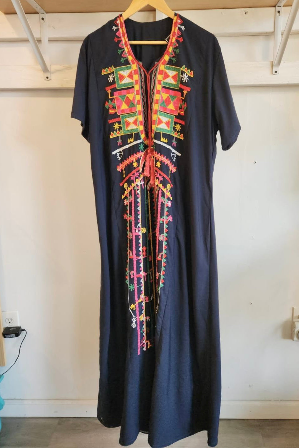 Navy Embroidered Kaftan