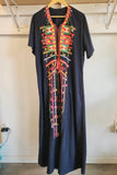 Navy Embroidered Kaftan