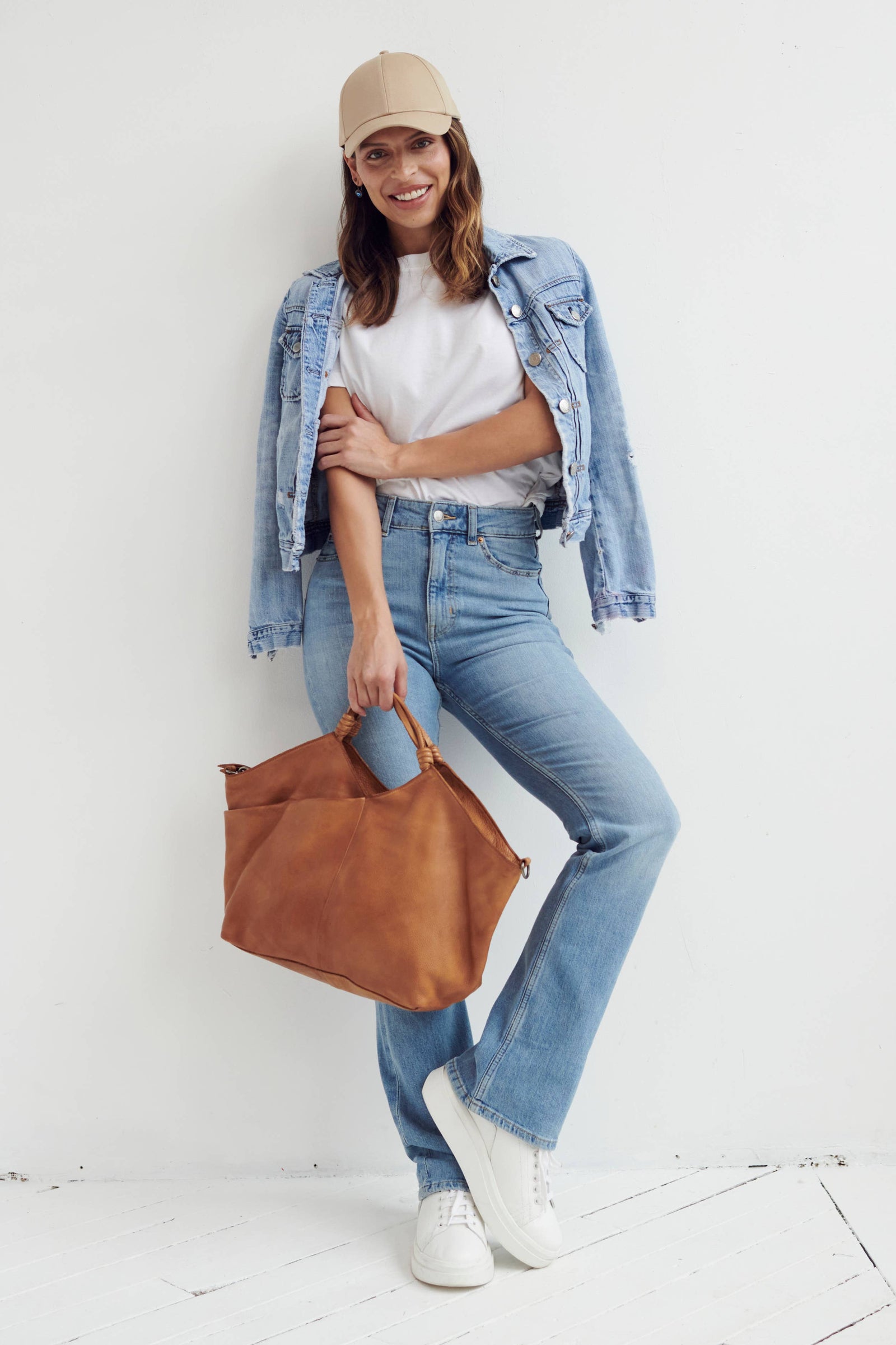 Nelly Handcrafted Leather Crossbody Tote