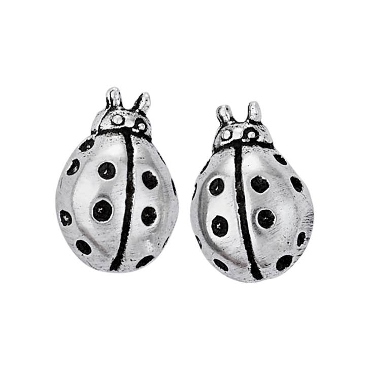 Lady Bug Sterling Silver Stud Earrings
