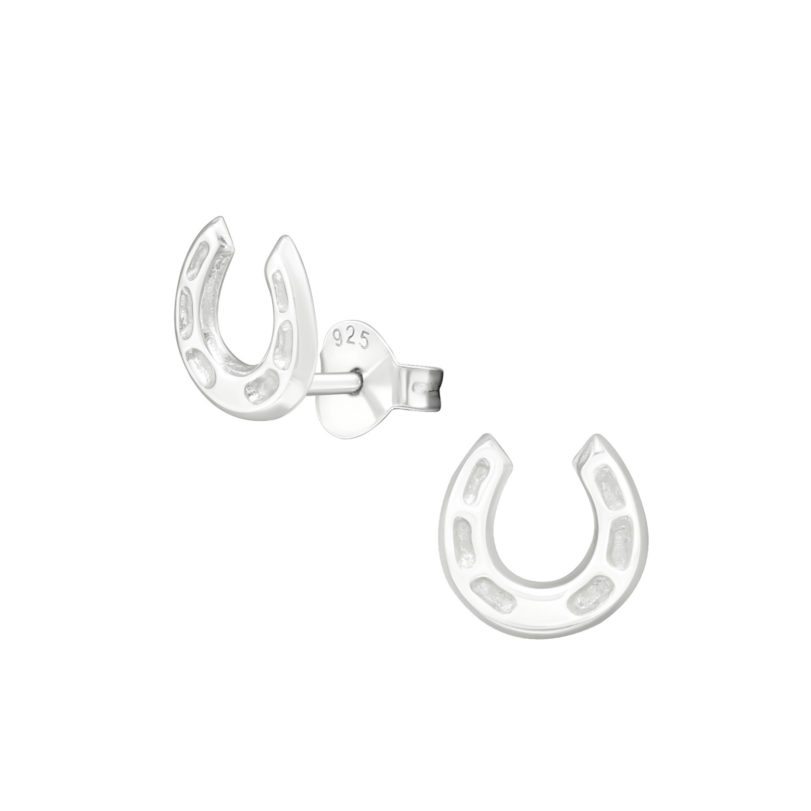 Sterling Silver Horseshoe Stud Earrings