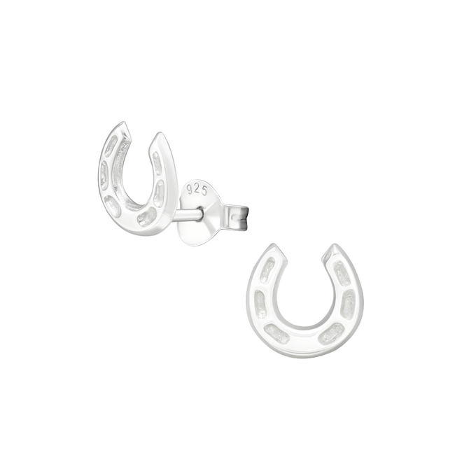 Sterling Silver Horseshoe Stud Earrings