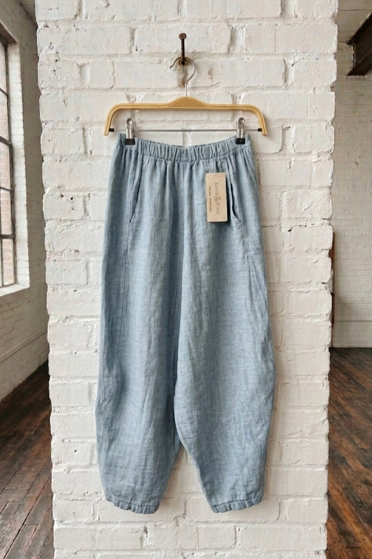 100% Linen Barrel Pants - One size
