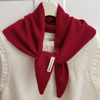 Wool Knit Triangle Scarf