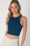 Ribbed High Neck Crop Top Brami