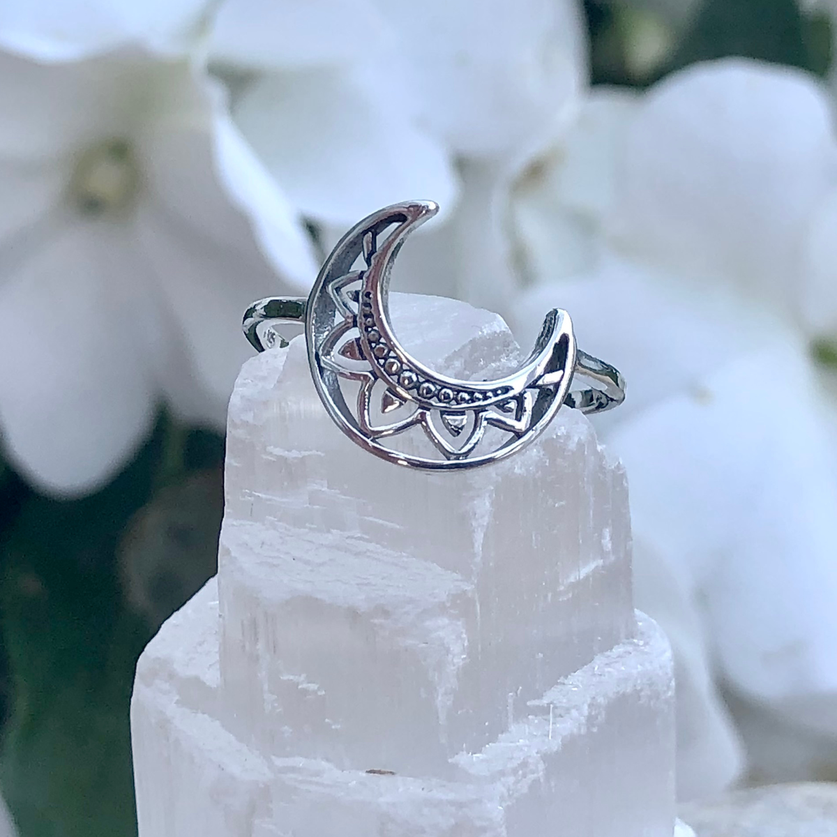 Sterling Silver Crescent Moon Ring