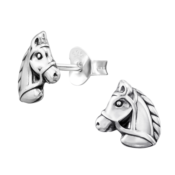 Sterling Silver Horse Head Earrings