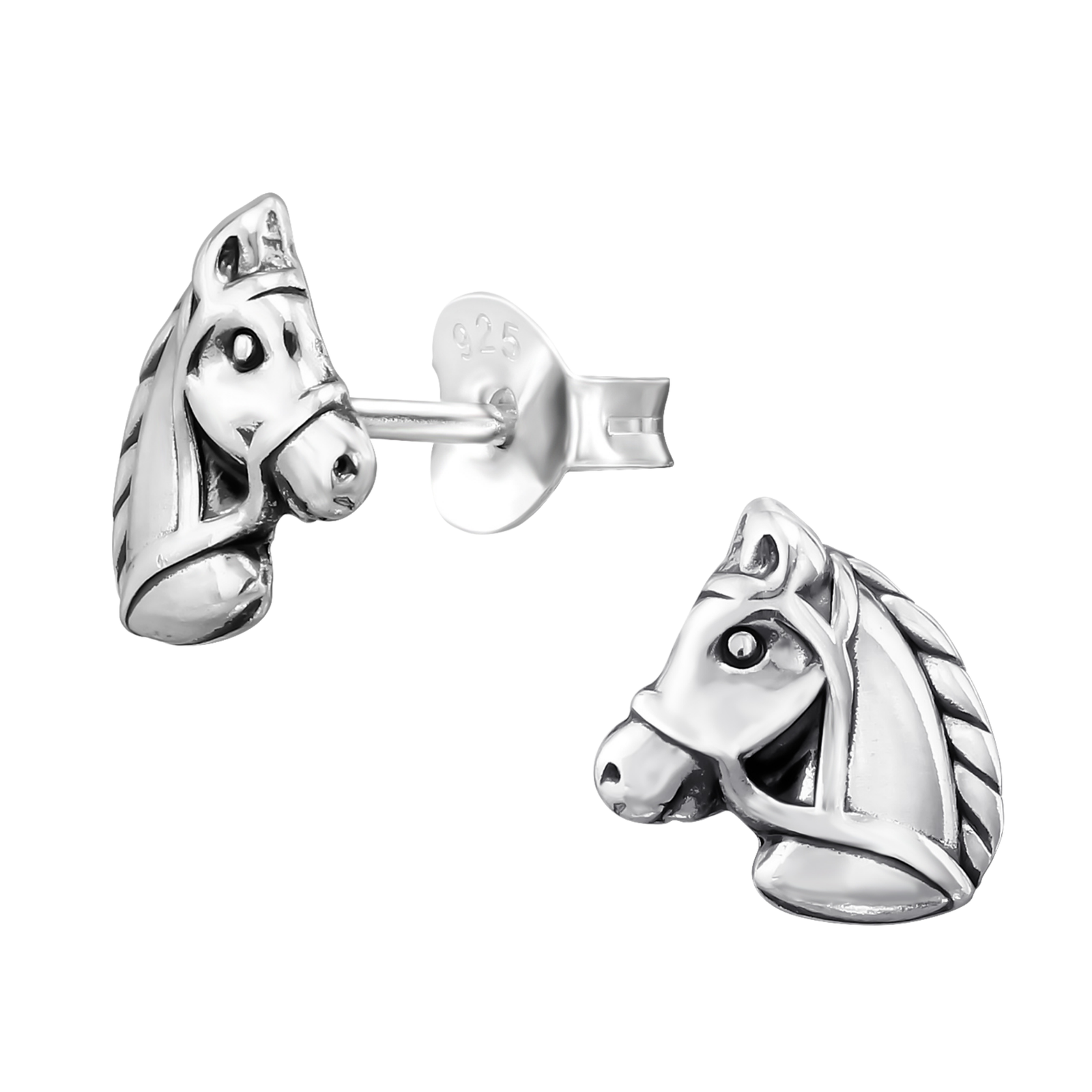 Sterling Silver Horse Head Earrings
