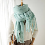 Solid Chunky Tassel Scarf