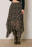 Floral Handkerchief Hem Skirt