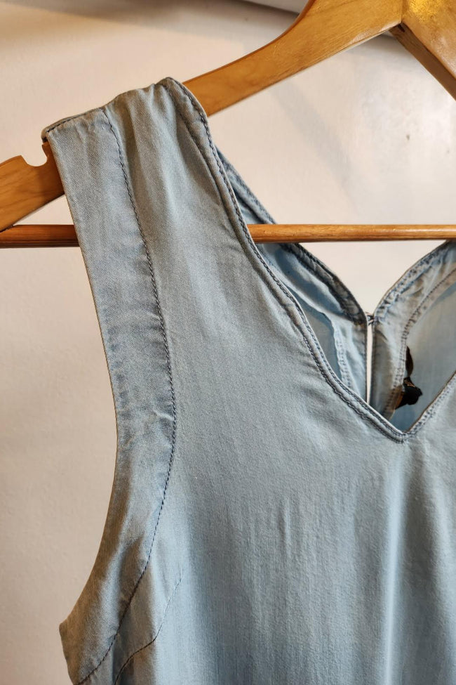 Wave Trim Tencel Mini Dress