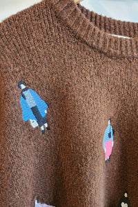 Embroidered People Sweater