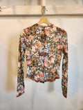 Floral Mesh Long Sleeve Top