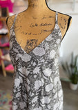 Katrina V Neck Dress in Grey Floral