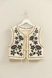 Floral Embroidered Quilted Vest