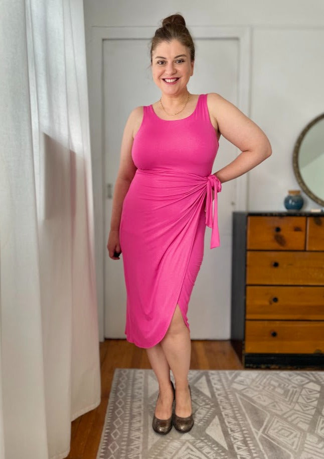 Final Sale - Knit Sarong Tank Dress