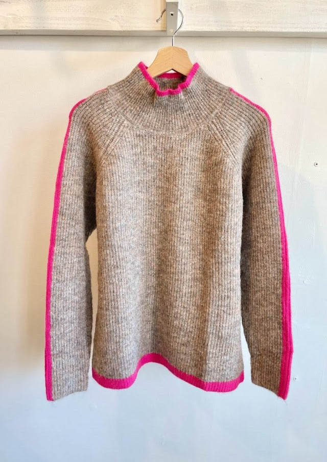 Pink Stripe Raglan Sweater