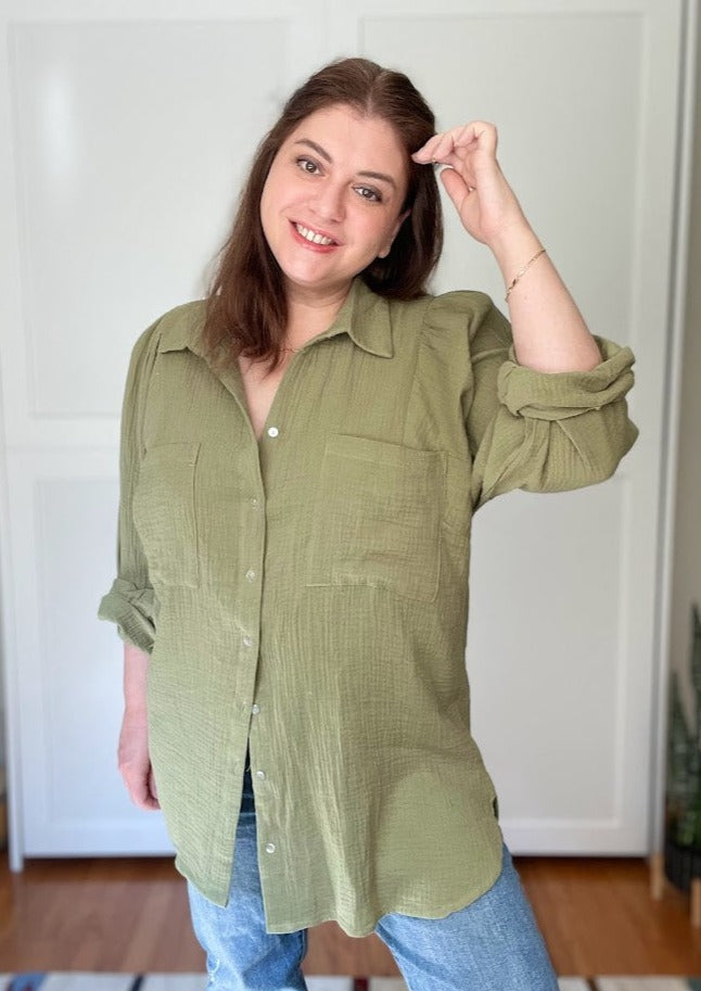 Relaxed Cotton Crinkle Shirt